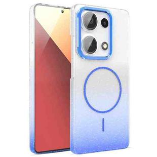 For Xiaomi Redmi Note 13 Pro 4G Gold Diamond Glitter Gradient MagSafe Shockproof Phone Case(Blue)