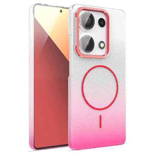 For Xiaomi Redmi Note 13 Pro 4G Gold Diamond Glitter Gradient MagSafe Shockproof Phone Case(Red)