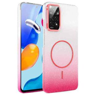 For Xiaomi Redmi Note 14S Gold Diamond Glitter Gradient MagSafe Shockproof Phone Case(Red)
