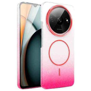For Xiaomi Redmi A3 4G / A3x Gold Diamond Glitter Gradient MagSafe Shockproof Phone Case(Red)