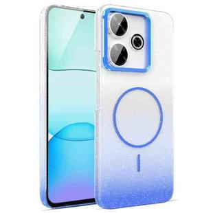 For Xiaomi Redmi 13 4G Gold Diamond Glitter Gradient MagSafe Shockproof Phone Case(Blue)