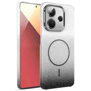 For Redmi Note 14 4G Global 163.25mm Gold Diamond Glitter Gradient MagSafe Shockproof Phone Case(Black)
