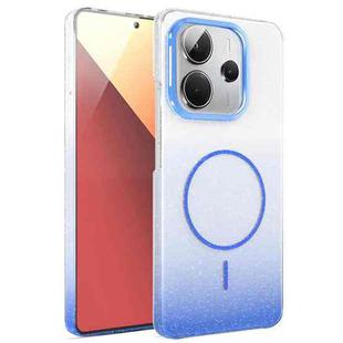 For Redmi Note 14 4G Global 163.25mm Gold Diamond Glitter Gradient MagSafe Shockproof Phone Case(Blue)
