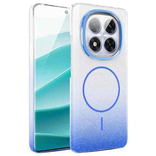 For Redmi Note 14 Pro 4G Global Gold Diamond Glitter Gradient MagSafe Shockproof Phone Case(Blue)
