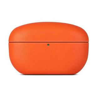 For  Sony WF-1000XM5 Grained Genuine Leather Bluetooth Headset Protective Case(Orange)
