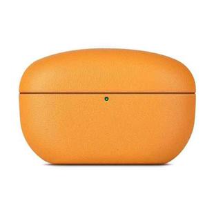For  Sony WF-1000XM5 Grained Genuine Leather Bluetooth Headset Protective Case(Flower Ginger Grass)