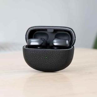 For Bose Ultra Litchi Print Genuine Leather Bluetooth Headset Protective Case(Black)