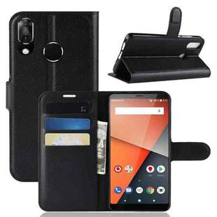 Litchi Texture Horizontal Flip Leather Case for Vodafone Smart X9 / VFD 820 , with Wallet & Holder & Card Slots(black)