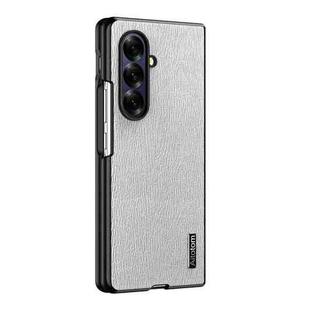 For Samsung Galaxy Z Fold7 5G Tree Bark Leather Shockproof Phone Case(White)