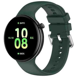 For Honor Watch Fit / Fit Elegant Silver Buckle Solid Color Silicone Watch Band(Dark Green)