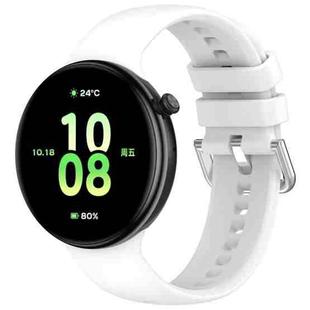 For Honor Watch Fit / Fit Elegant Silver Buckle Solid Color Silicone Watch Band(White)