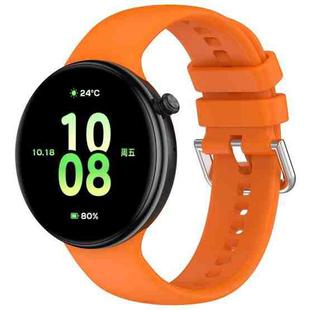 For Honor Watch Fit / Fit Elegant Silver Buckle Solid Color Silicone Watch Band(Orange)