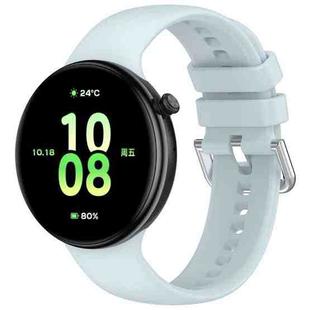 For Honor Watch Fit / Fit Elegant Silver Buckle Solid Color Silicone Watch Band(Light Blue)