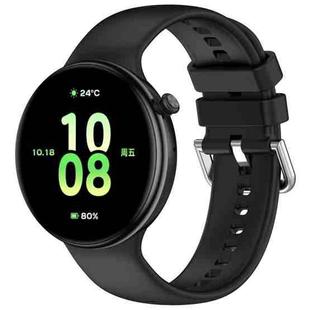 For Honor Watch Fit / Fit Elegant Silver Buckle Solid Color Silicone Watch Band(Black)