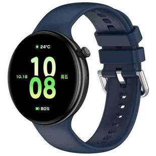 For Honor Watch Fit / Fit Elegant Silver Buckle Solid Color Silicone Watch Band(Midnight Blue)