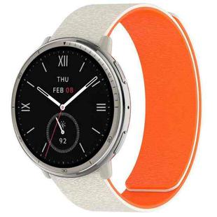 For Amazfit Active 2 / Active 2 Square Cloud Wood Grain Silicone Soft Magnetic Watch Band(Starlight Orange)