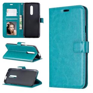 Crazy Horse Texture Horizontal Flip Leather Case for OnePlus 7 Pro, with Holder & Card Slots & Wallet & Photo Frame(Blue)