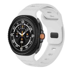 For Samsung Galaxy Watch 8 40mm / 44mm Dots Texture Black Buckle Silicone Watch Band(White)