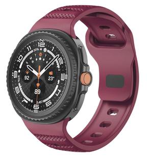 For Samsung Galaxy Watch 8 40mm / 44mm Dots Texture Black Buckle Silicone Watch Band(Wine Red)