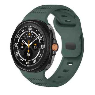 For Samsung Galaxy Watch 8 40mm / 44mm Dots Texture Black Buckle Silicone Watch Band(Meditation Green)