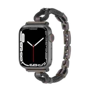 For Apple Watch 46mm / 49mm / 45mm / 44mm Copper Chain Metal Watch Band(Black)