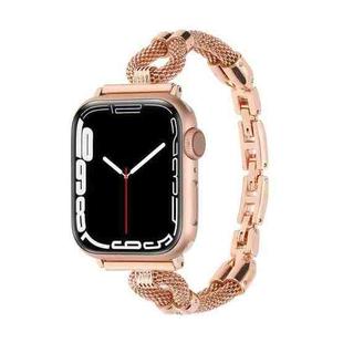For Apple Watch 46mm / 49mm / 45mm / 44mm Copper Chain Metal Watch Band(Rose Gold)