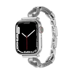 For Apple Watch 42mm / 41mm / 40mm / 38mm Copper Chain Metal Watch Band(Silver)