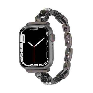 For Apple Watch 42mm / 41mm / 40mm / 38mm Copper Chain Diamonds Metal Watch Band(Black)