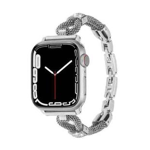 For Apple Watch 42mm / 41mm / 40mm / 38mm Copper Chain Diamonds Metal Watch Band(Silver)