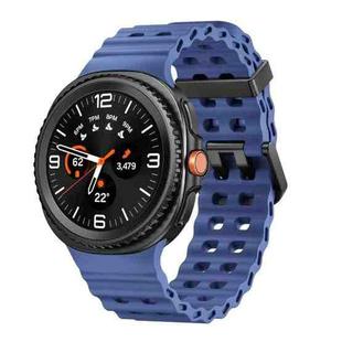 For Samsung Galaxy Watch 8 40 / 44mm Ocean Style Quick Release Buckle Solid Color Silicone Watch Band(Sapphire Blue)