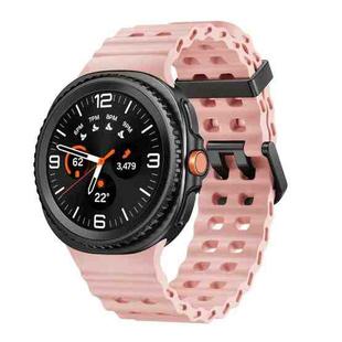 For Samsung Galaxy Watch 8 40 / 44mm Ocean Style Quick Release Buckle Solid Color Silicone Watch Band(Pink)