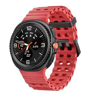 For Samsung Galaxy Watch 8 40 / 44mm Ocean Style Quick Release Buckle Solid Color Silicone Watch Band(Red)