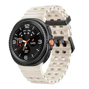 For Samsung Galaxy Watch 8 40 / 44mm Ocean Style Quick Release Buckle Solid Color Silicone Watch Band(Creamy White)