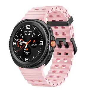 For Samsung Galaxy Watch 8 40 / 44mm Ocean Style Quick Release Buckle Solid Color Silicone Watch Band(Light Pink)