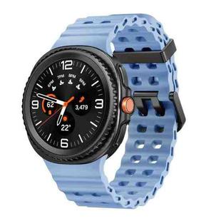 For Samsung Galaxy Watch 8 40 / 44mm Ocean Style Quick Release Buckle Solid Color Silicone Watch Band(Light Blue)