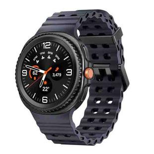 For Samsung Galaxy Watch 8 40 / 44mm Ocean Style Quick Release Buckle Solid Color Silicone Watch Band(Dark Gray)