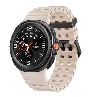 For Samsung Galaxy Watch 8 40 / 44mm Ocean Style Quick Release Buckle Solid Color Silicone Watch Band(Starlight)