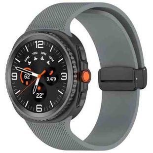 For Samsung Galaxy Watch8 / Watch8 Classic Small Plaid Texture Magnetic Buckle Silicone Watch Band(Space Gray)