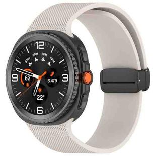 For Samsung Galaxy Watch8 / Watch8 Classic Small Plaid Texture Magnetic Buckle Silicone Watch Band(Starlight)