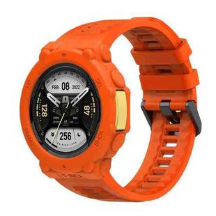For Huami Amazfit T-Rex 2 Silicone Watch Cover Integrated Sport Silicone Watch Band(Orange)
