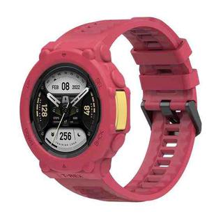 For Huami Amazfit T-Rex 2 Silicone Watch Cover Integrated Sport Silicone Watch Band(Red)