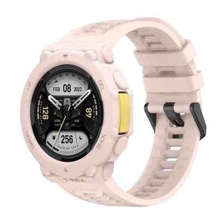 For Huami Amazfit T-Rex 2 Silicone Watch Cover Integrated Sport Silicone Watch Band(Sand Pink)