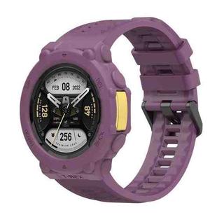For Huami Amazfit T-Rex 2 Silicone Watch Cover Integrated Sport Silicone Watch Band(Deep Purple)