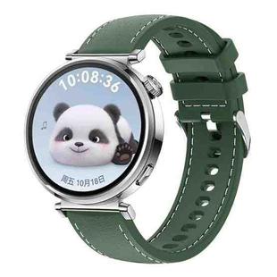 18mm Stitched Silicone Watch Band(Army Green)