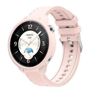 For OPPO Watch X2 Mini Silicone Watch Cover Integrated Diamond Texture Silicone Watch Band(Pink)