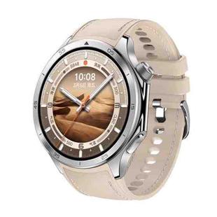 For OPPO Watch X2 Mini Stitched Silicone Watch Band(Desert Silver)