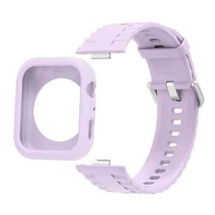 For Huawei Watch Fit 4 Silicone Watch Cover Integrated Wave Texture Silicone Watch Band(Purple)