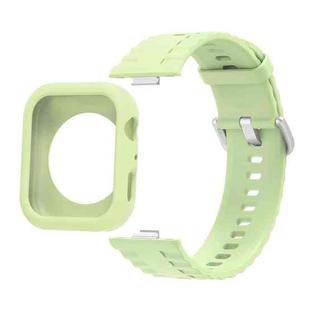 For Huawei Watch Fit 4 Silicone Watch Cover Integrated Wave Texture Silicone Watch Band(Green)