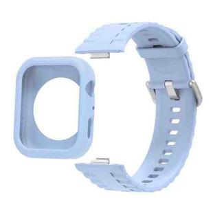 For Huawei Watch Fit 4 Silicone Watch Cover Integrated Wave Texture Silicone Watch Band(Light Blue)