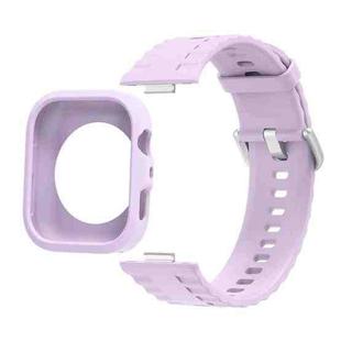 For Huawei Watch Fit 4 Pro Silicone Watch Cover Integrated Wave Texture Silicone Watch Band(Purple)